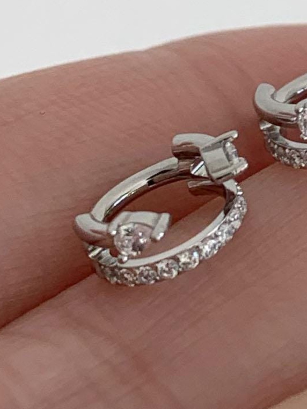 Surgical steel CZ Pavé clicker hoop